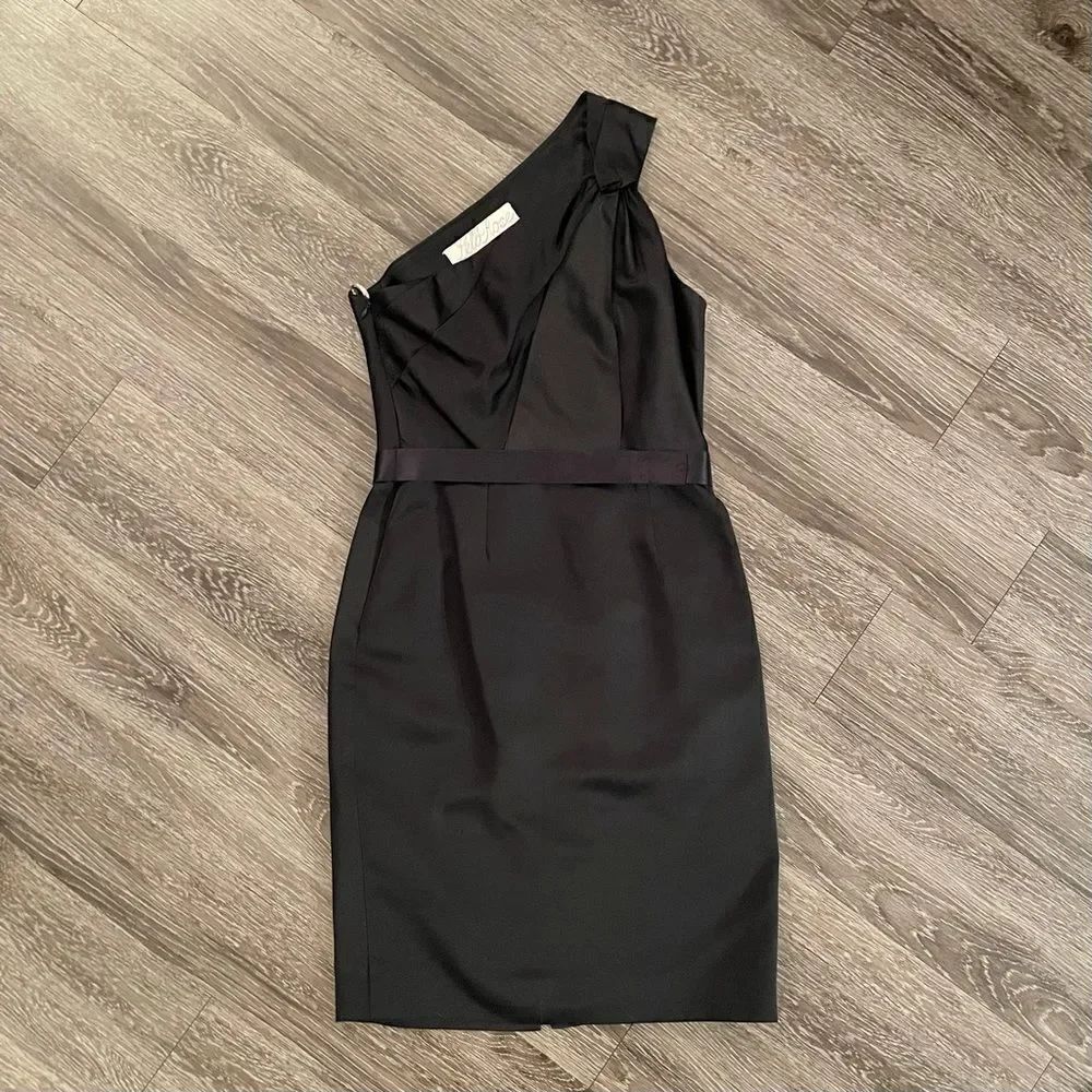 Lela rose one shoulder cocktail dress